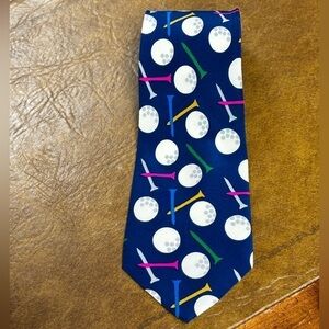Vintage Lillian Vernon Blue Golf Ball Tee
Men's Neck Tie Sport 100% Silk